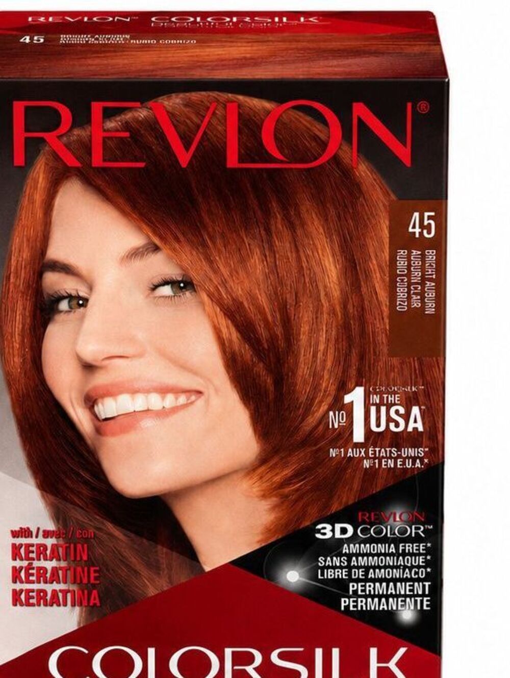 NEW Revlon ColorSilk Beautiful Color 45 Bright Auburn Permanent Hair Color